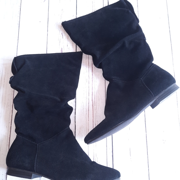 White Mtn Shoes - White Mtn black leather slouch mid-calf boots